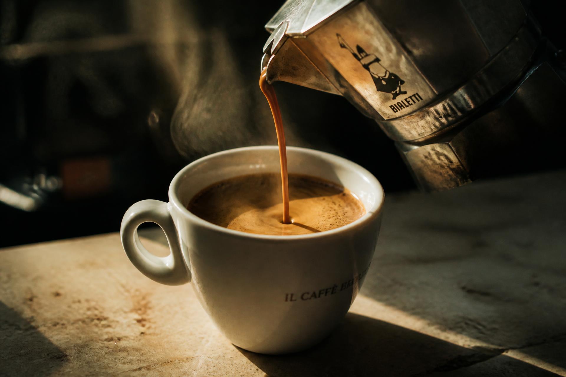 Slow pour-over onto a Brewport passport card